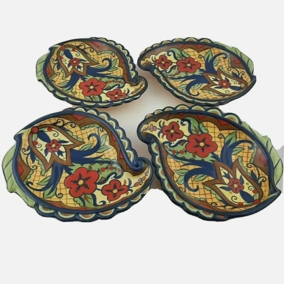 RARE Corsica "Crown Jewel" retired replacement Leaf Shape Floral Salad Plate - Picture 7 of 10